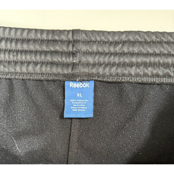 Reebok Pull On Track Pants Size XL Black Drawstring Waist Straight Leg Sweats - Picture 8 of 10